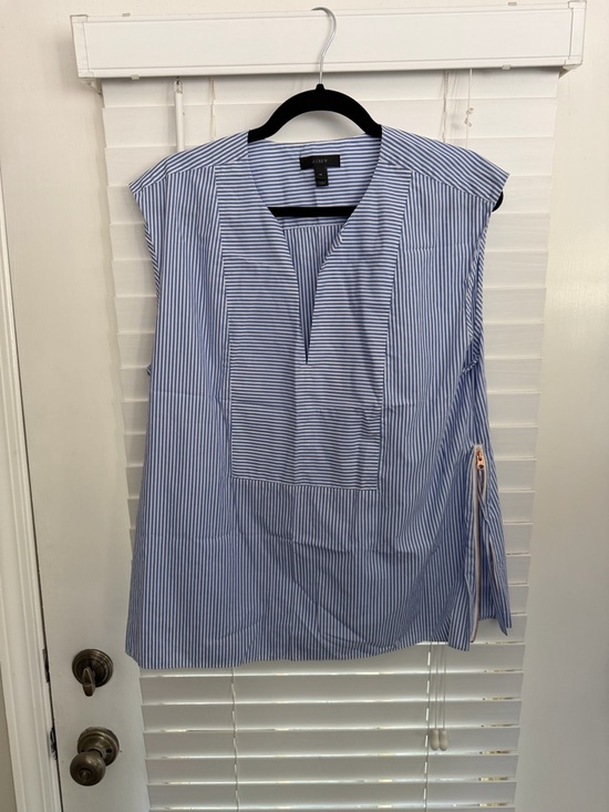 J. Crew Tops - J. Crew Blue & White Striped Shirt